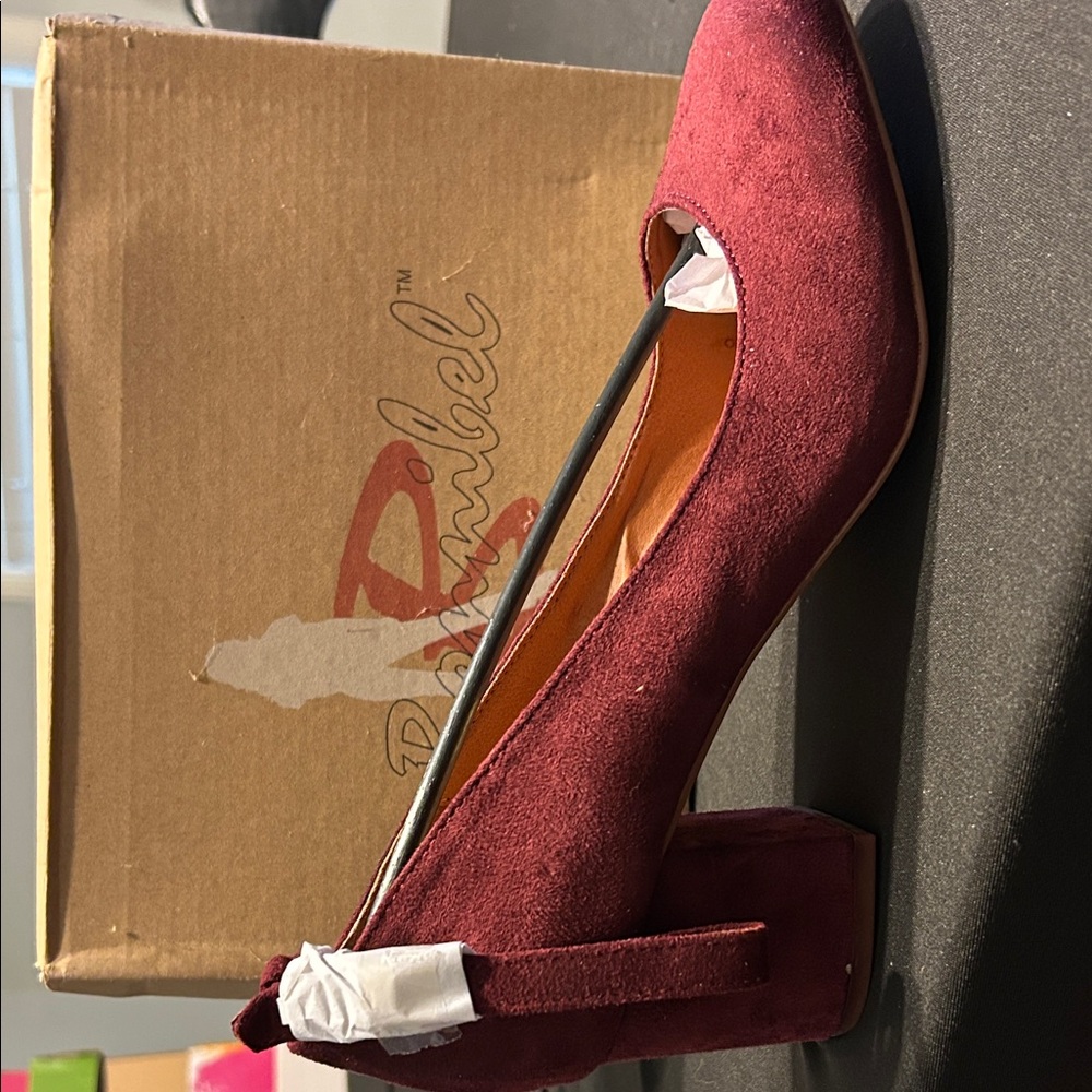 Bonnibel Burgundy Suede Heels